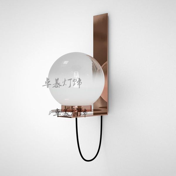

wall lamp nordic glass gold metal lamps sconce living room bedside bedroom lights