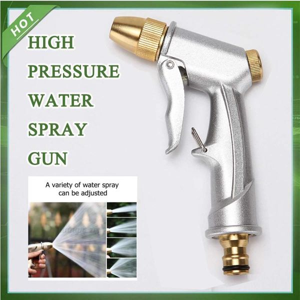 

adjustable high pressure water spray gun metal brass nozzle garden irrigation hose pipe lawn sprinkler car washer cleaning tool watering equ
