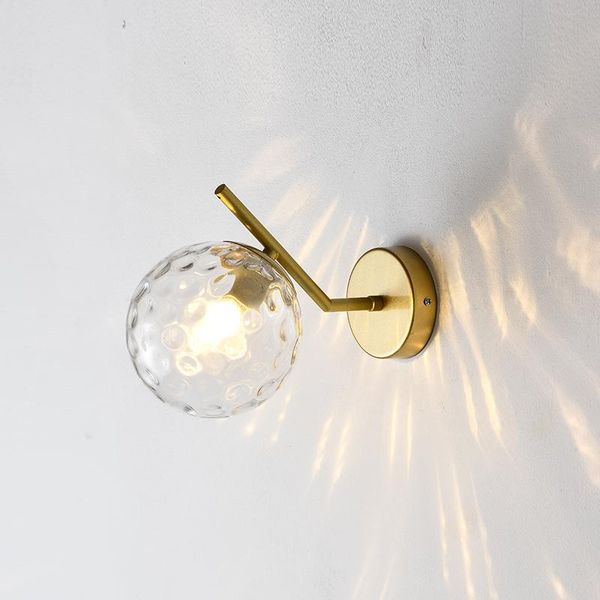 

wall lamp nordic modern glass ball for bathroom bedroom bedside sconces retro wandlamp stair aisle lighting fixture