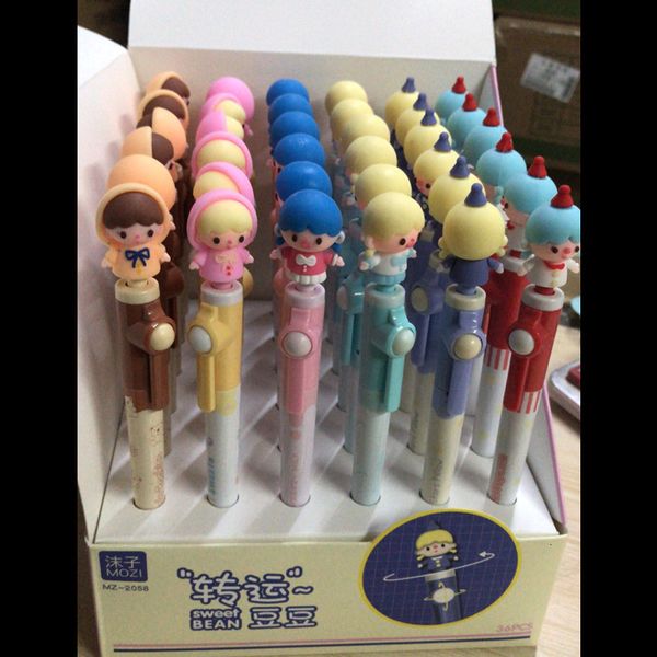 

pens korean stationery cute girl transfer doudou rotary magic girl transfer neutral cartoon decompression water