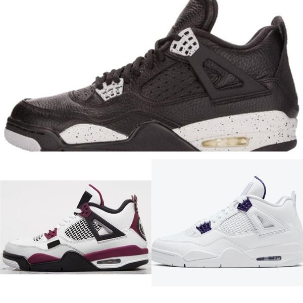

new 4 metallic pack court purple pine green university red orange metallic pure money basketball shoes men 4s sneakers with boxrjbk