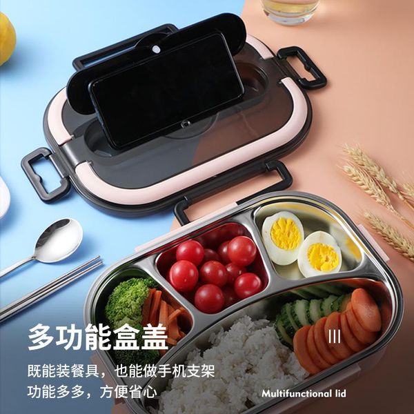 

dinnerware sets 304 stainless steel insulated lunch box office worker suit four-compartment portable large-capacity partition type