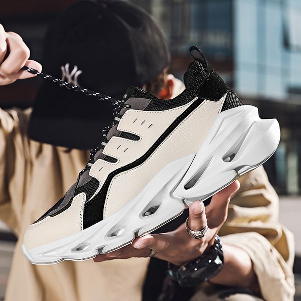 

street men sneakers light popular men sports shoes lace-up thick bottom hard-wearing non-slip outdoor men walking shoes