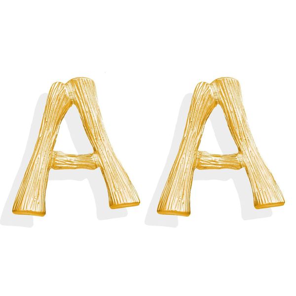

style letter earrings creative simple style metal letter earrings for women, Golden