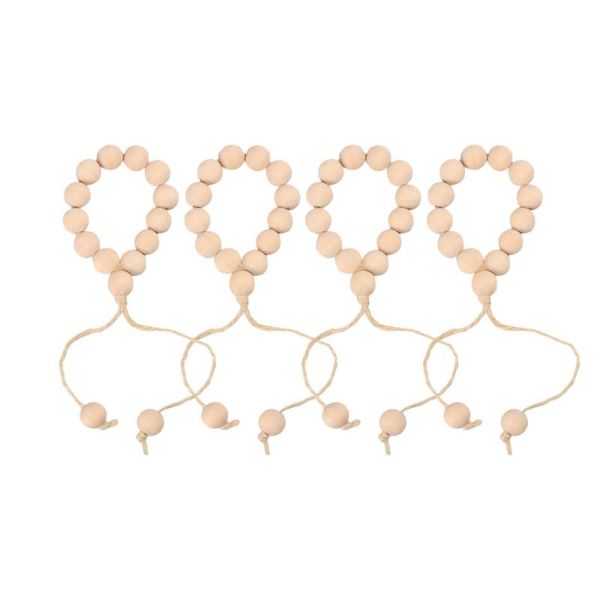 

european style natural wooden bead napkin rings for weddings home table decoration (style 2)