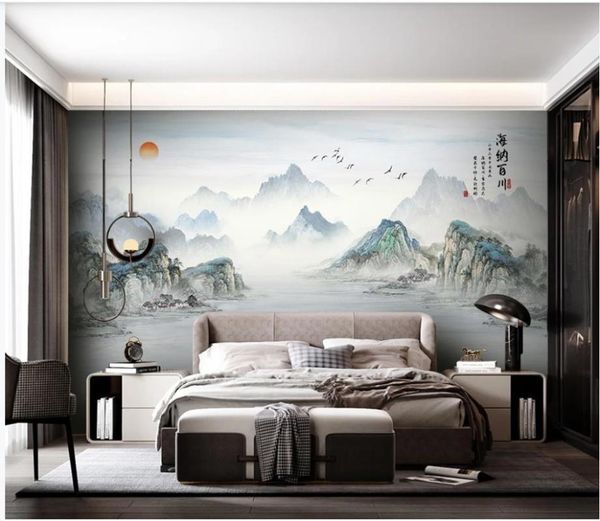 

wallpapers custom po wallpaper 3d mural for walls modern chinese ink landscape tv background wall decoration painting decor