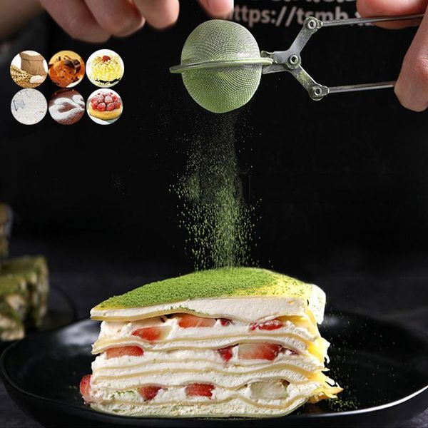 

handheld sugar matcha chocolate flour screen mesh strainer stainless steel sifter sieve colander baking tool & pastry tools