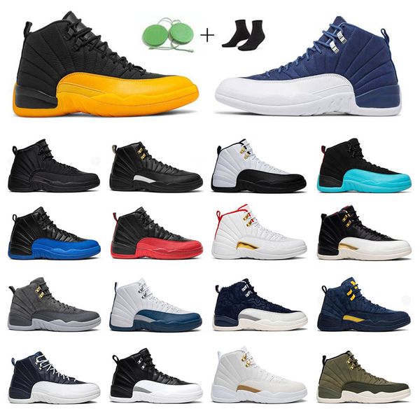 

12 2023 jumpman 12s men basketball shoes university gold dark concord french blue sport sneakers mens trainer