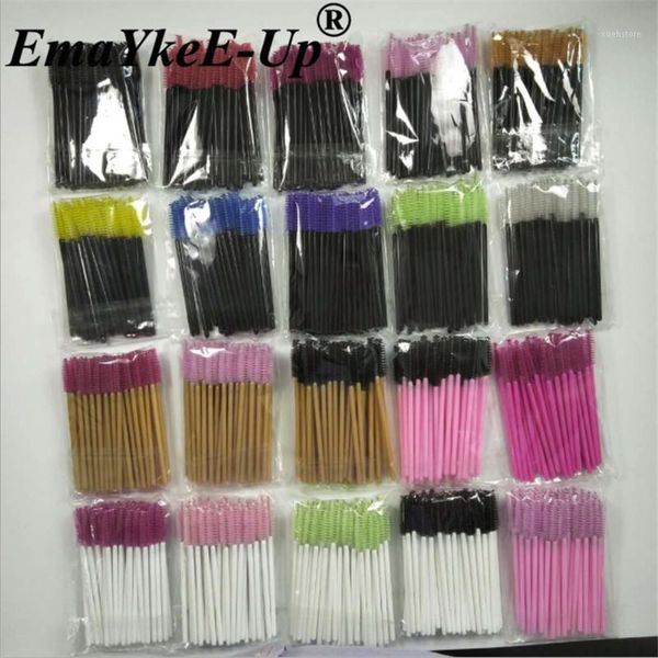 

50pcs/lot disposable nylon mascara wands blue gold black rose red handle brushes lashes makeup eyelash extension tools1