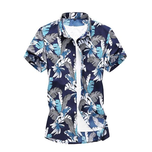 

men's casual shirts loldeal fashion printing design chinese style men shirt cotton short sleeve beach holidays floral big 7xl 7wxn, White;black