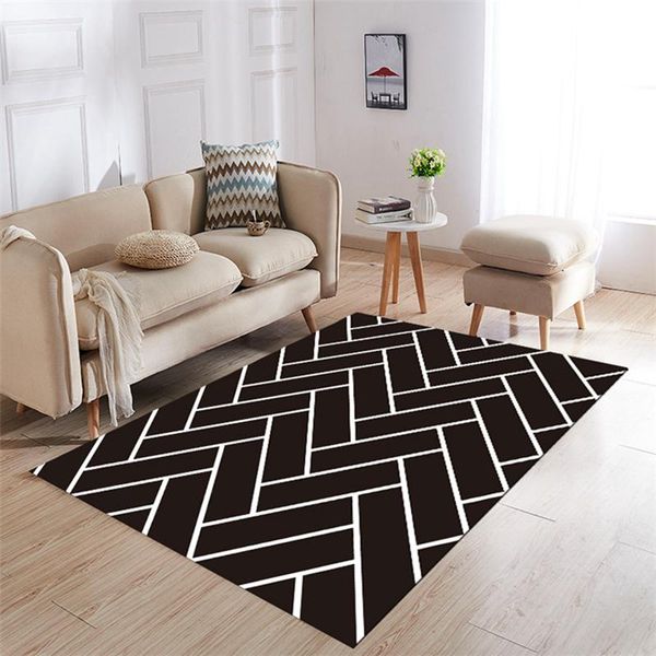 

carpets nordic simple geometric pattern large carpet crystal velvet plush soft non-slip tatami mats bedroom home lving room rug 80*120cm