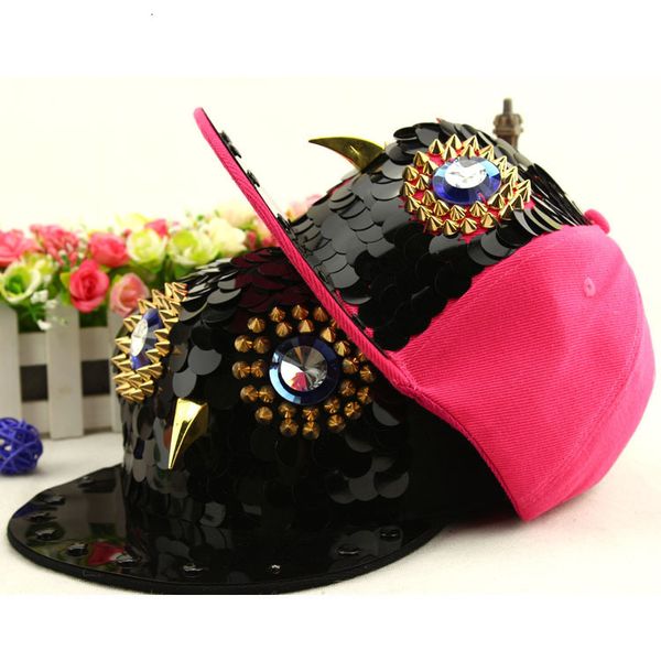 

caps fashion cap h062 spring and summer punk rivet hat men's women's flat edge hip hop baseball, Blue;gray