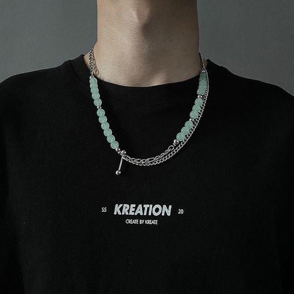 

chains inshe house candy green color round beads chokers necklace for women friendship jewelry gift, Silver