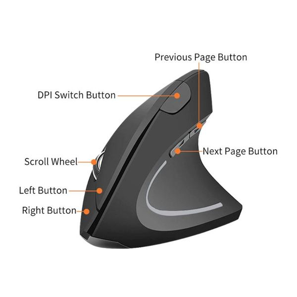 

mice wireless mouse vertical game adjustable ergonomic optical 2.4g laptop