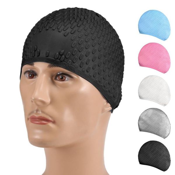 

adults swim cap silicone men women swimming for long hair short caps