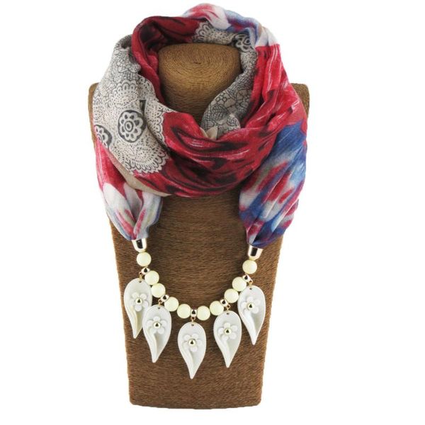 

Necklaces Pendants Long Leaves Pendant Scarf Neckerchief Winter Necklace For Women Bijoux Gifts Chokers, Golden;silver
