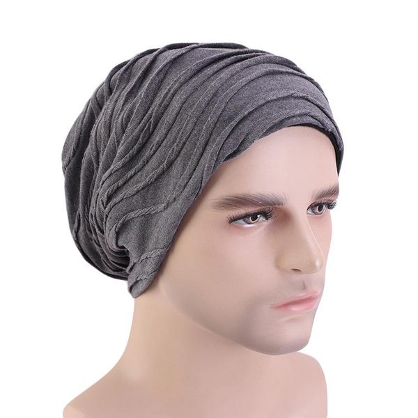 

beanies winter cotton ruffle slouchy beanie for men women double layer baggy skull cap knit hat comfortable chemo bald