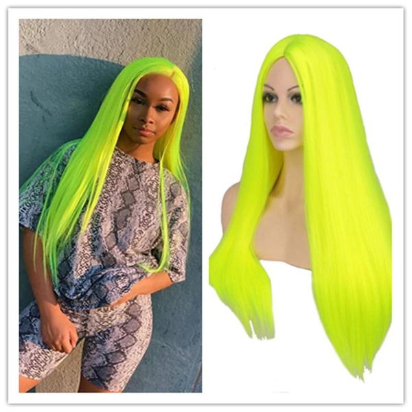 

synthetic wigs suq women's long straight wig hair natural cosplay party neon green heat resistant daily hairliigs, Black