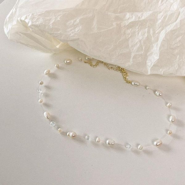 

chains women fashion vintage pearl necklace party elegant chain retro accessories all match streetstyle, Silver