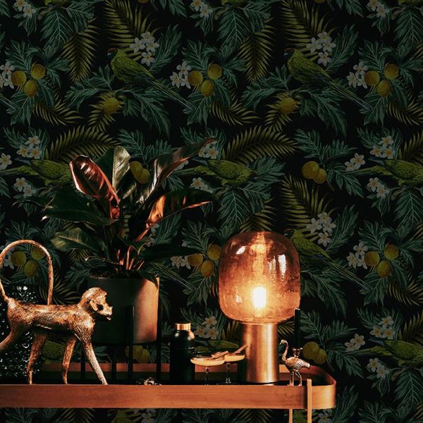 

wallpapers self adhesive wallpaper bedroom decor wall renovation forest plant nordic waterproof sticker washable cabinet door