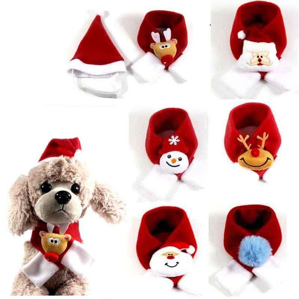 

dog apparel christmas scarf winter neck accessories for small dogs cat warm soft gifts