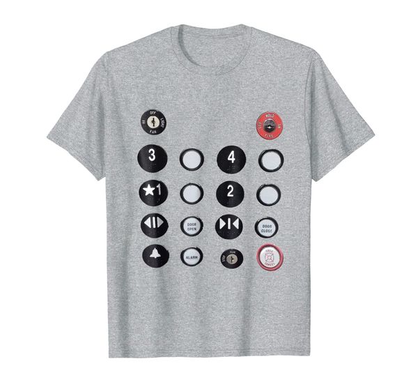 

funny t-shirt - elevator button tee, White;black