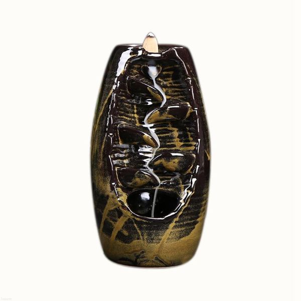 

fragrance lamps ceramic waterfall backflow smoke incense burner censer holder option for mixed with 10 cones 3