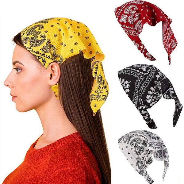 

bohemia women bandana hair scarf paisley bandanas hairband headband headwraps double sided headwear scarf hair accessories, Blue;gray