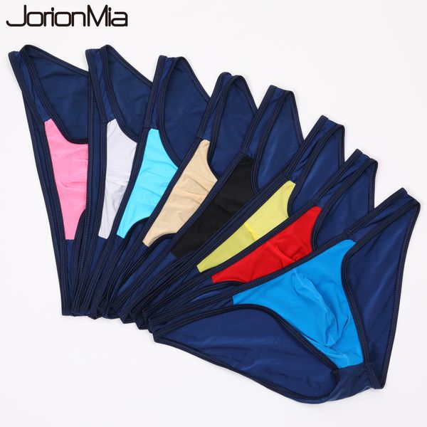 

5pcs mens briefs soft breathable silk underwear mens hips up transparent jostrap colorful undies cueca e-051, Black;white