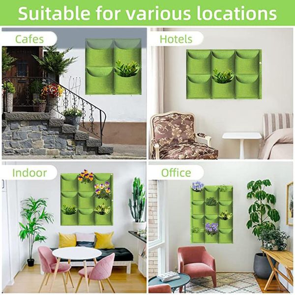 

planters & pots green grow bag vertical cross wall mounted hanging planting growing pot pocket garden flowers home balcony