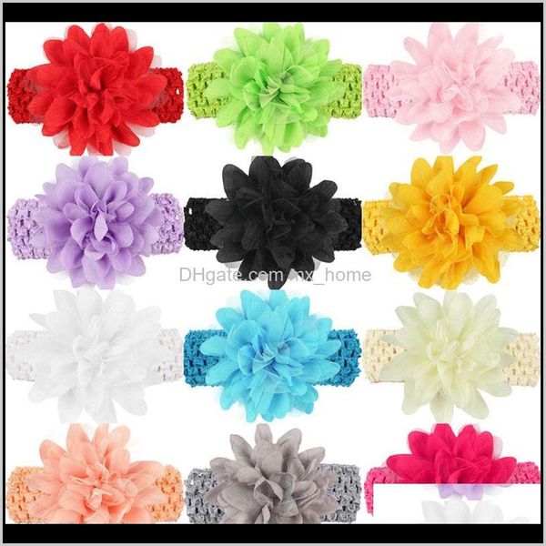 

lace flower band knitted elastic headbands head bands alkaz fa750, Slivery;white