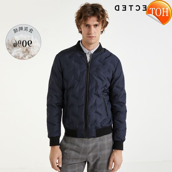 

selected men's baseball collar duck down jacket s|419312510, Black