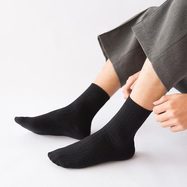 

men's socks clearance sale mens solid black gray white long for business man male cotton soft breathable crew