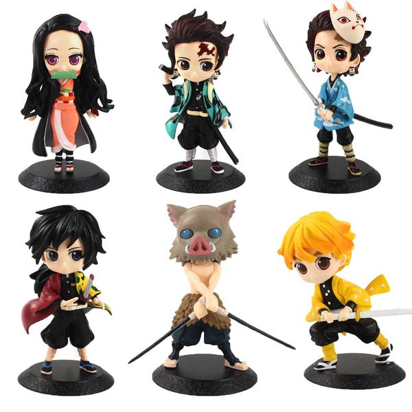 

1pcs Retail 14cm Demon Slayer Kimetsu no Yaiba Q posket Kamado Tanjirou Nezuko Zenitsu Giyuu Inosuke PVC Figure Model Toys