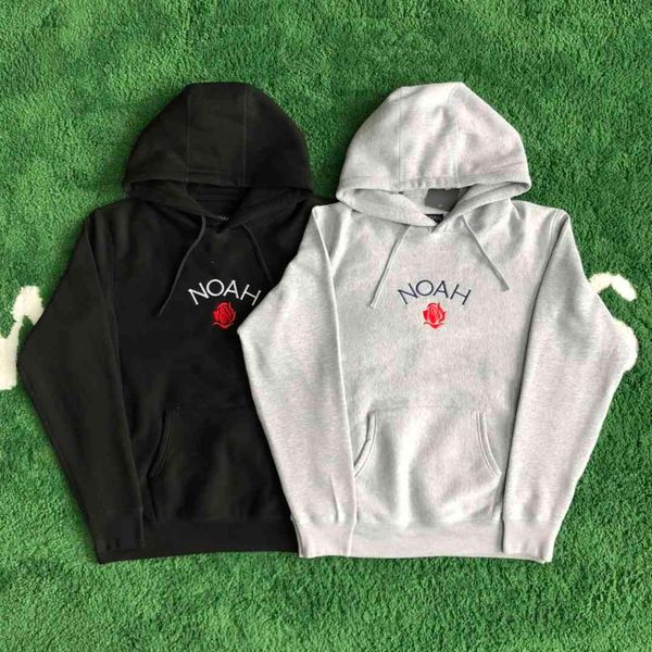 

men's casual shirts quality noah rose emboridery hoodies men women hip hop loose streetwear pullover hooded sweatshirt hoodie 1hch, White;black