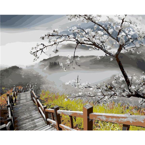 

paintings fsbcgt tree landscape diy painting by numbers adults for drawing on canvas oil coloring modern wall art number decor