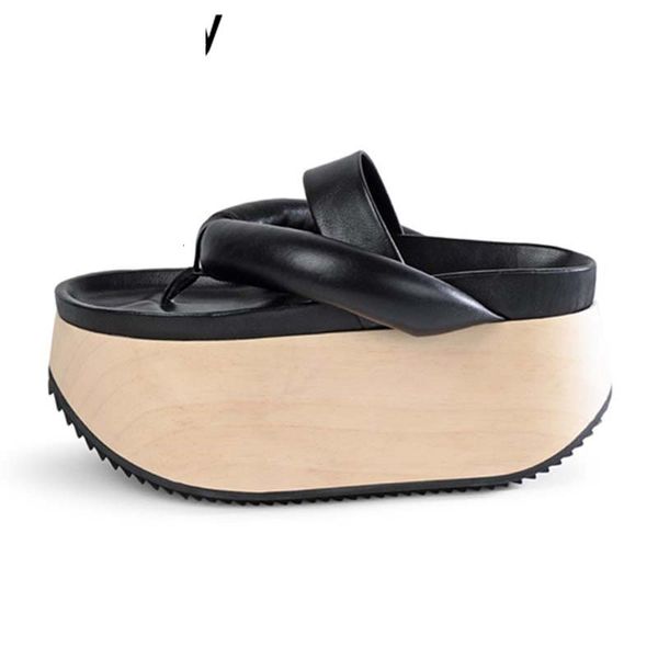 

sandals summer novelty platform women leather clip toe thick bottom wedge shoes woman fashion sponge shoes slippers flipflops lsd8, Black