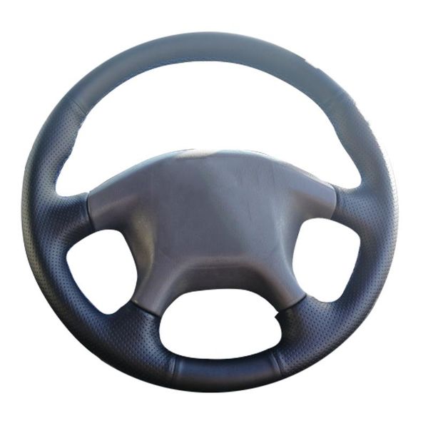 

genuine leather car steering wheel cover for mitsubishi pajero old sport/ protect steering-wheel covers