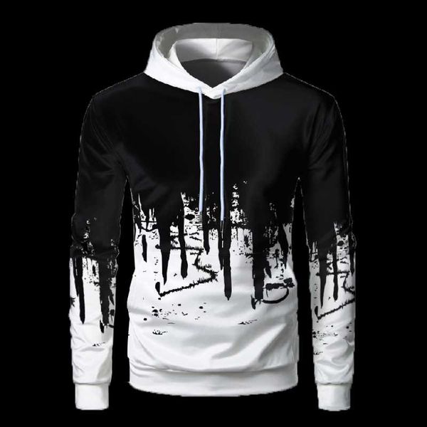 

european and american men's casual fashion pure color sweatshirt long sleeve sport hoodie 3d hoodies & sweatshirts, Black