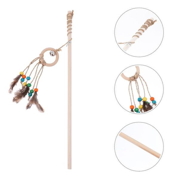 

cat toys feather interactive teaser stick kitten rod