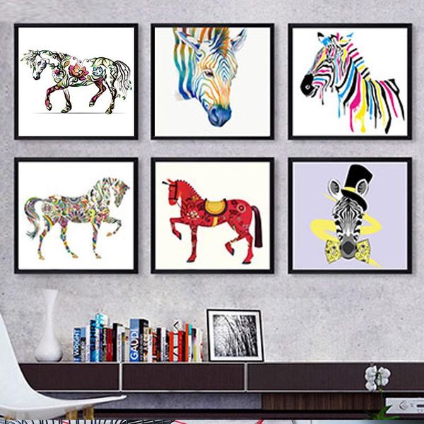 

paintings diy oil painting by numbers animals horse colorful abstract pictures drawing coloring paint for hoom decor with frame