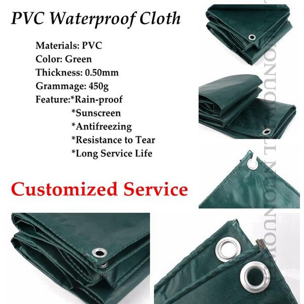 

shade customize size 0.5mm thicken green pvc tarpaulin rainproof double sided tarp waterproof truck car cover balcony sunshade cloth