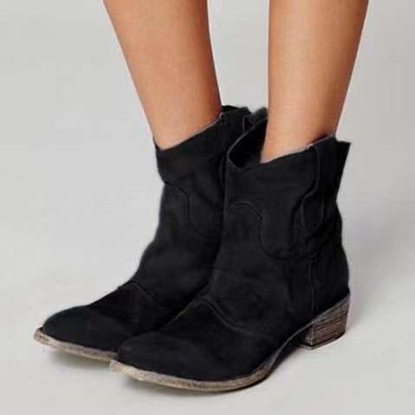 

boots autumn and winter women's shoes low heel 40-43, Black