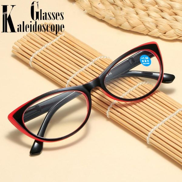 

sunglasses fashion anti blue light reading glasses men women classic cat eye eyewear hyperopia eyeglasses +100 +150 +200 +250 +300 +350, White;black
