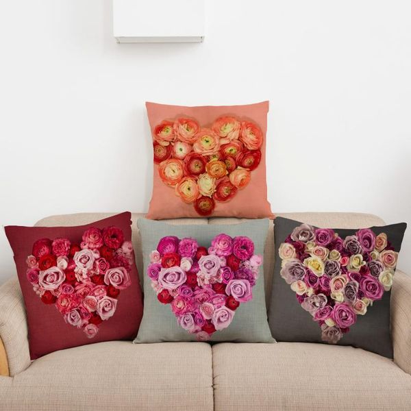 

cushion/decorative pillow romantic rose love pattern pillowcase suitable for home decoration send lover's cushion cover removable