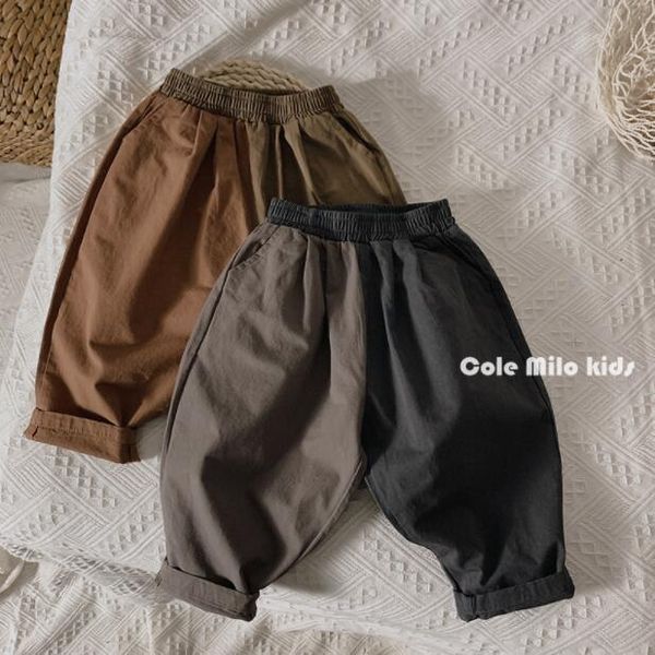 

trousers 2021 girls boys patchwork long pants cotton summer cool kids, Blue