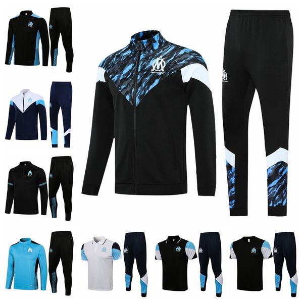 

21/22 olympique marseille polo soccer football maillot foot jacket tracksuits cuisance guendouzi benedetto kamara payet survetement chandal, Gray