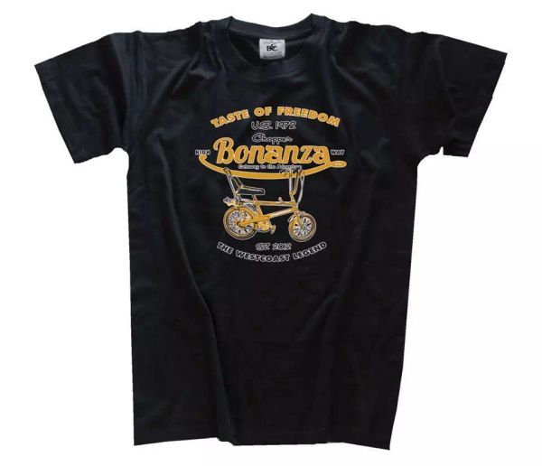 

pulsante of libertÃ - bonanza bicicletta chopper t-shirt s-xxxl, White;black