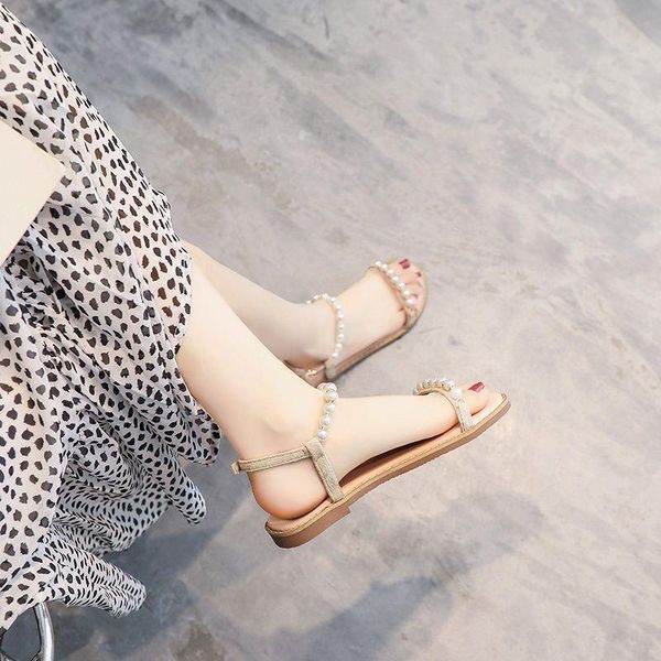 

sandals flat women 2021 summer round head casual and comfortable light women's shoes all-match, Black