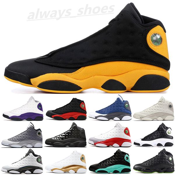 

13s 13 basketball shoes black cat hyper royal olive wheat bordeaux dmp chicago history of flight men women j13 retro sneakers tt01